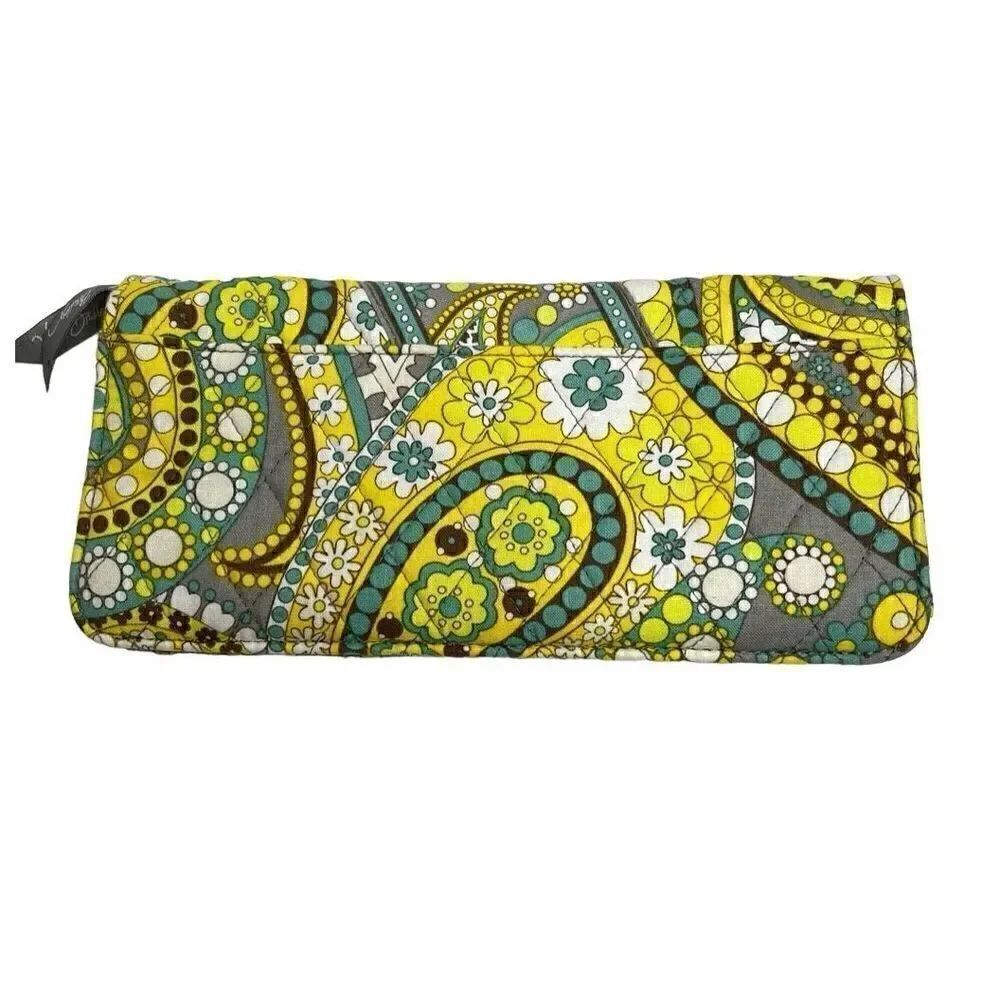 Vera Bradley lemon parfait travel wallet 9” X 4”